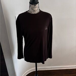 Les Copains Sport Brown Long-Sleeve Crewneck Shirt
